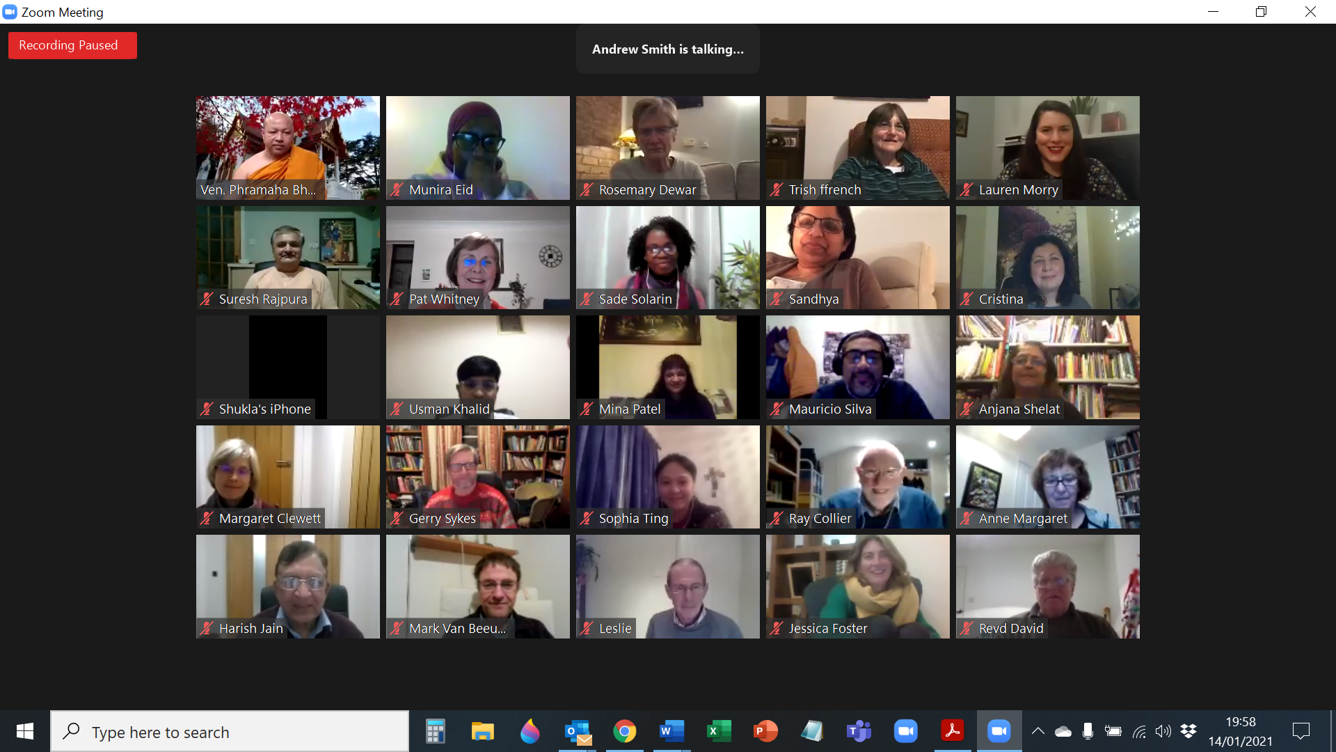 A Screenshot of people using Zoom for the Birmingham Conversations